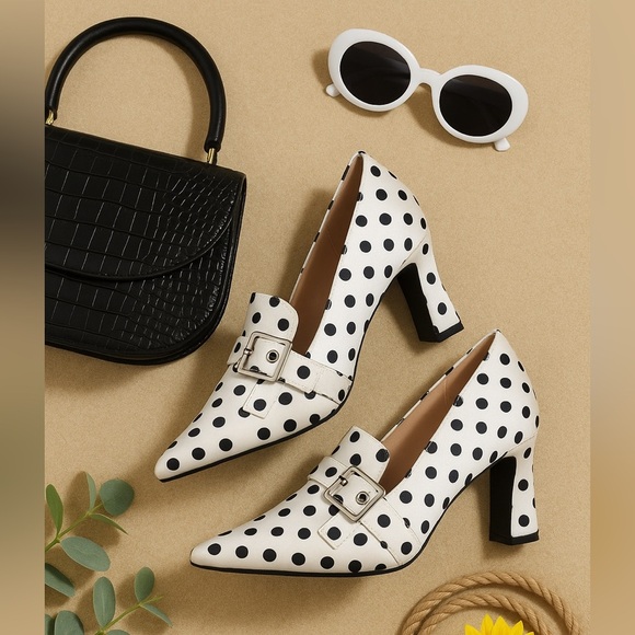 Women’s Polka Dot High Heel Pumps – Size 41 - Picture 1 of 8